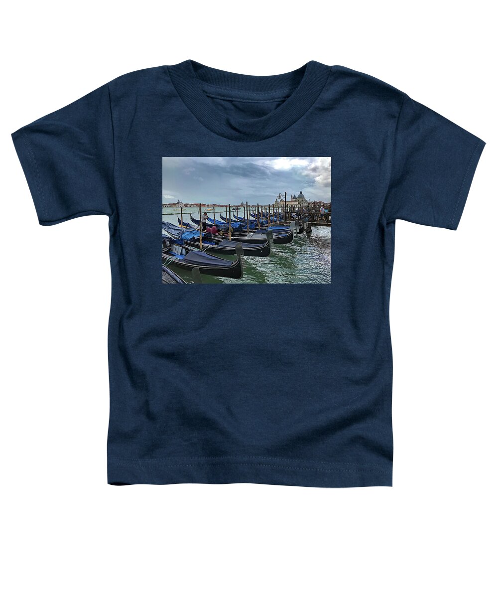 Gondolas Toddler T-Shirt featuring the photograph Venice Gondolas by Jill Love