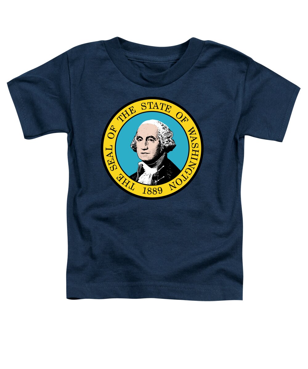 Washington Toddler T-Shirt featuring the digital art Washington State Seal by Movie Poster Prints