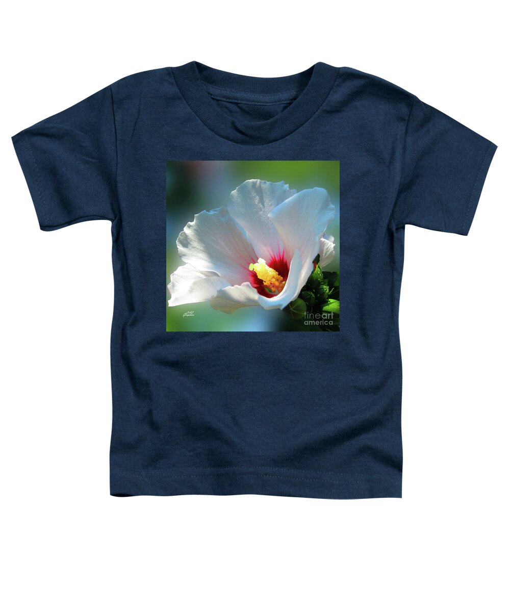 Hibiscus Flower Toddler T-Shirt featuring the photograph White Hibiscus by CAC Graphics