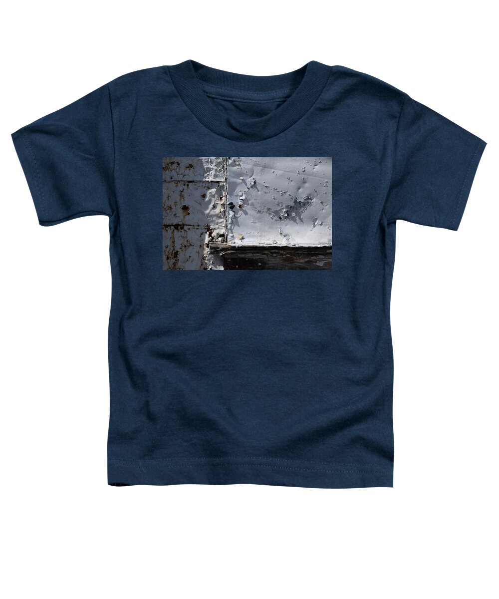 White Toddler T-Shirt featuring the photograph whitewash and cracks VIII by Kreddible Trout