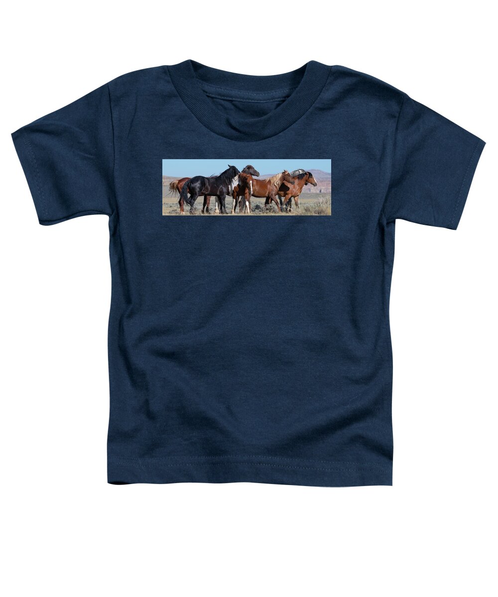 Wild Horses Toddler T-Shirt featuring the photograph Wyoming Wild by Mary Hone