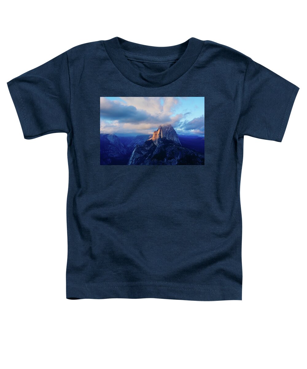Yosemite National Park Toddler T-Shirt featuring the photograph Yosemite Half Dome Sunset by Kyle Hanson