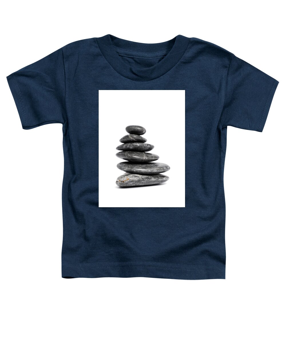 Zen Toddler T-Shirt featuring the photograph Zen stones stacked on top of each other by Mendelex Photography