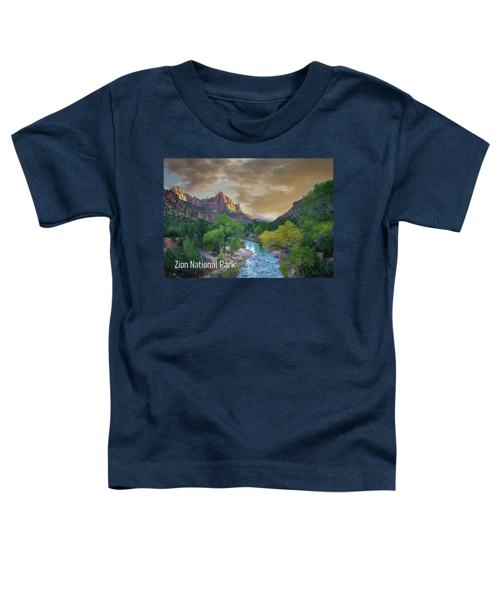 Zion National Park Is One Of Many Beautiful National Parks In The State Of Utah. Zion Happens To Be Probably My Favorite Toddler T-Shirt featuring the photograph Zion National Park Poster by Rebecca Herranen