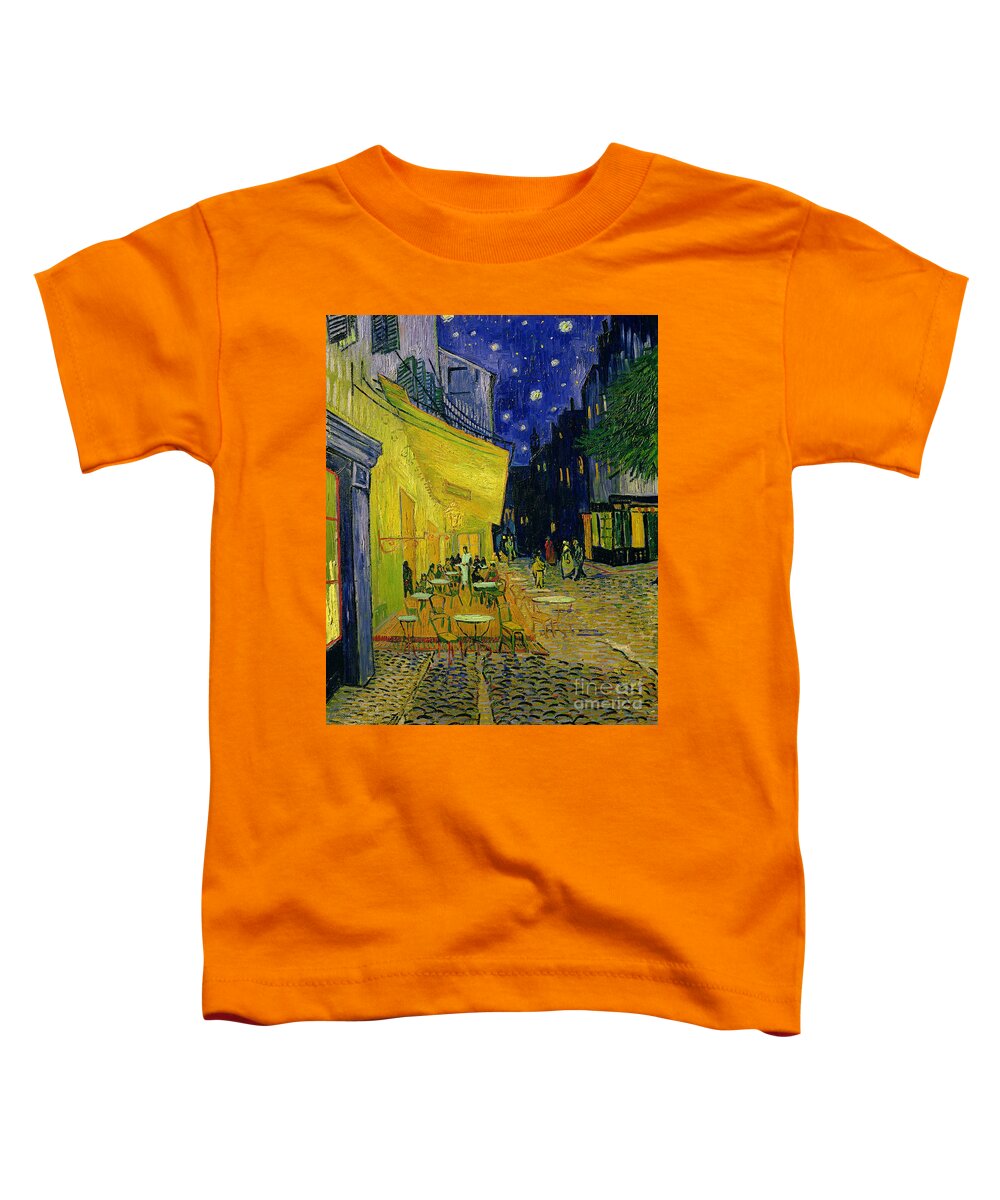 #faatoppicks Toddler T-Shirt featuring the painting Cafe Terrace Arles by Vincent van Gogh
