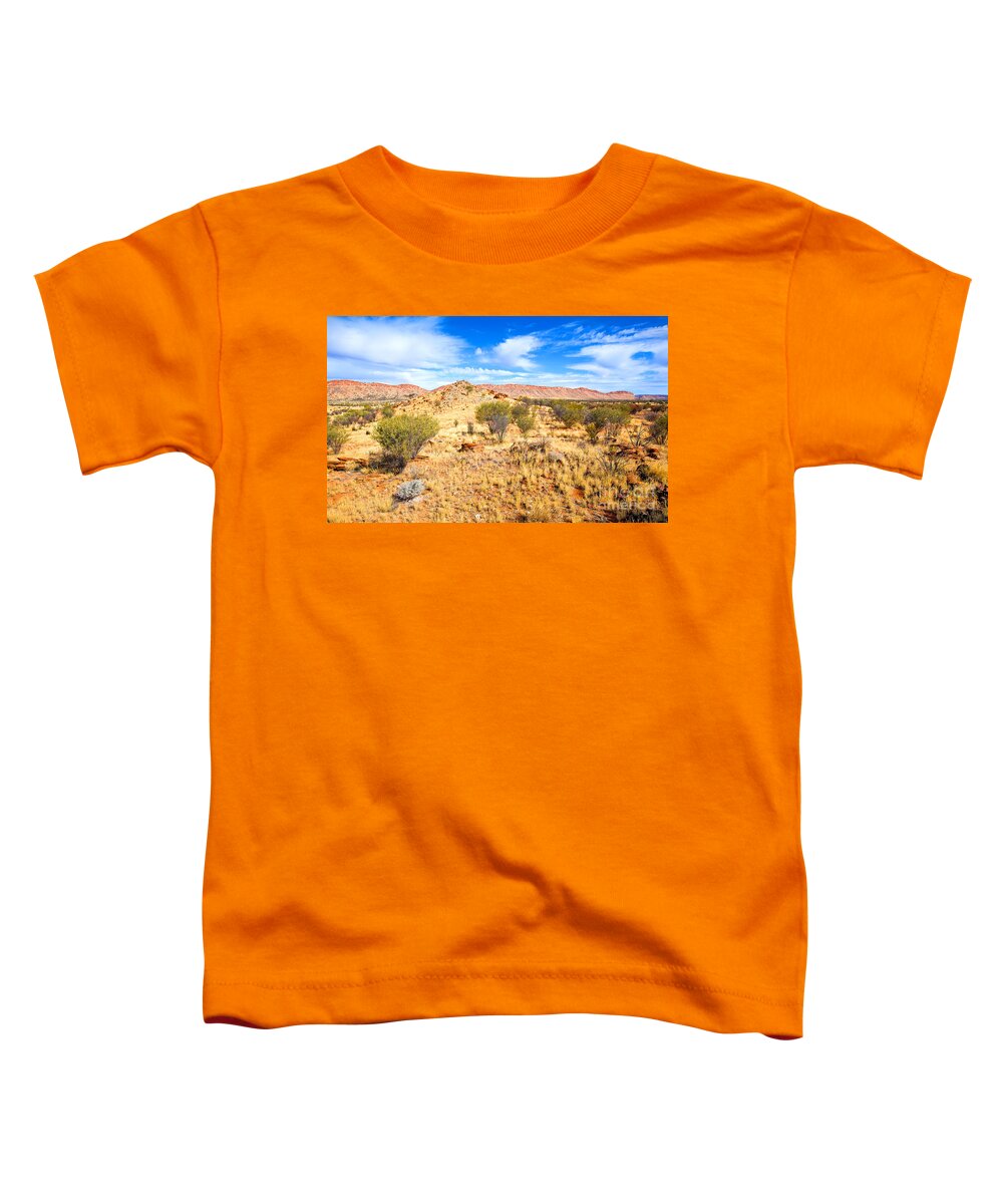 Central Australia Landscape Outback Water Hole West Mcdonnell Ranges Northern Territory Australian Landscapes Ghost Gum Trees Larapinta Drive Toddler T-Shirt featuring the photograph West McDonnell Ranges Larapinta Drive by Bill Robinson