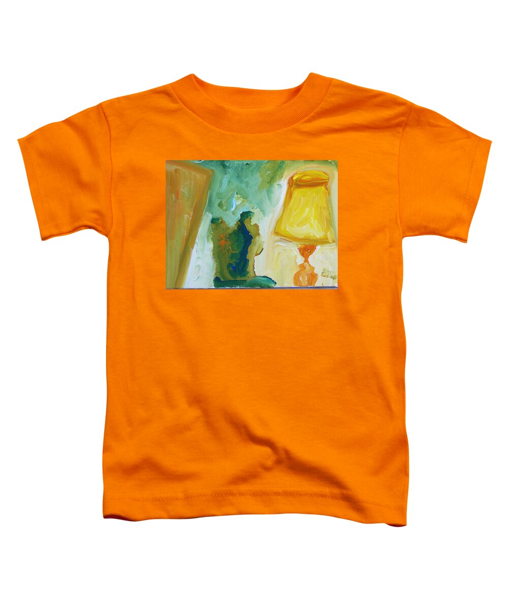 Lamp Toddler T-Shirt featuring the painting A Door A Chair and A Yellow Lamp by Shea Holliman
