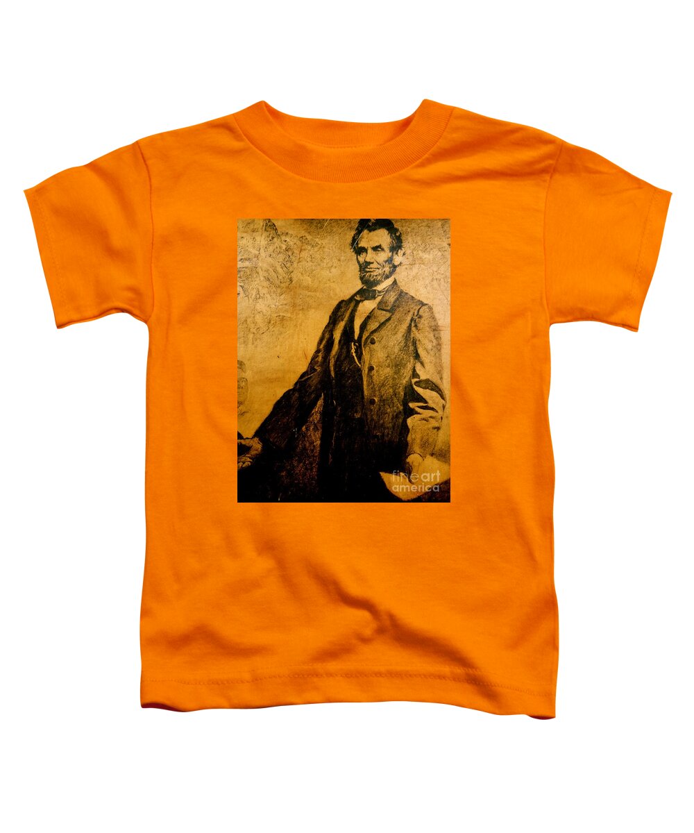 Abraham Lincoln Toddler T-Shirt featuring the photograph Abraham Lincoln President of the United States by Saundra Myles