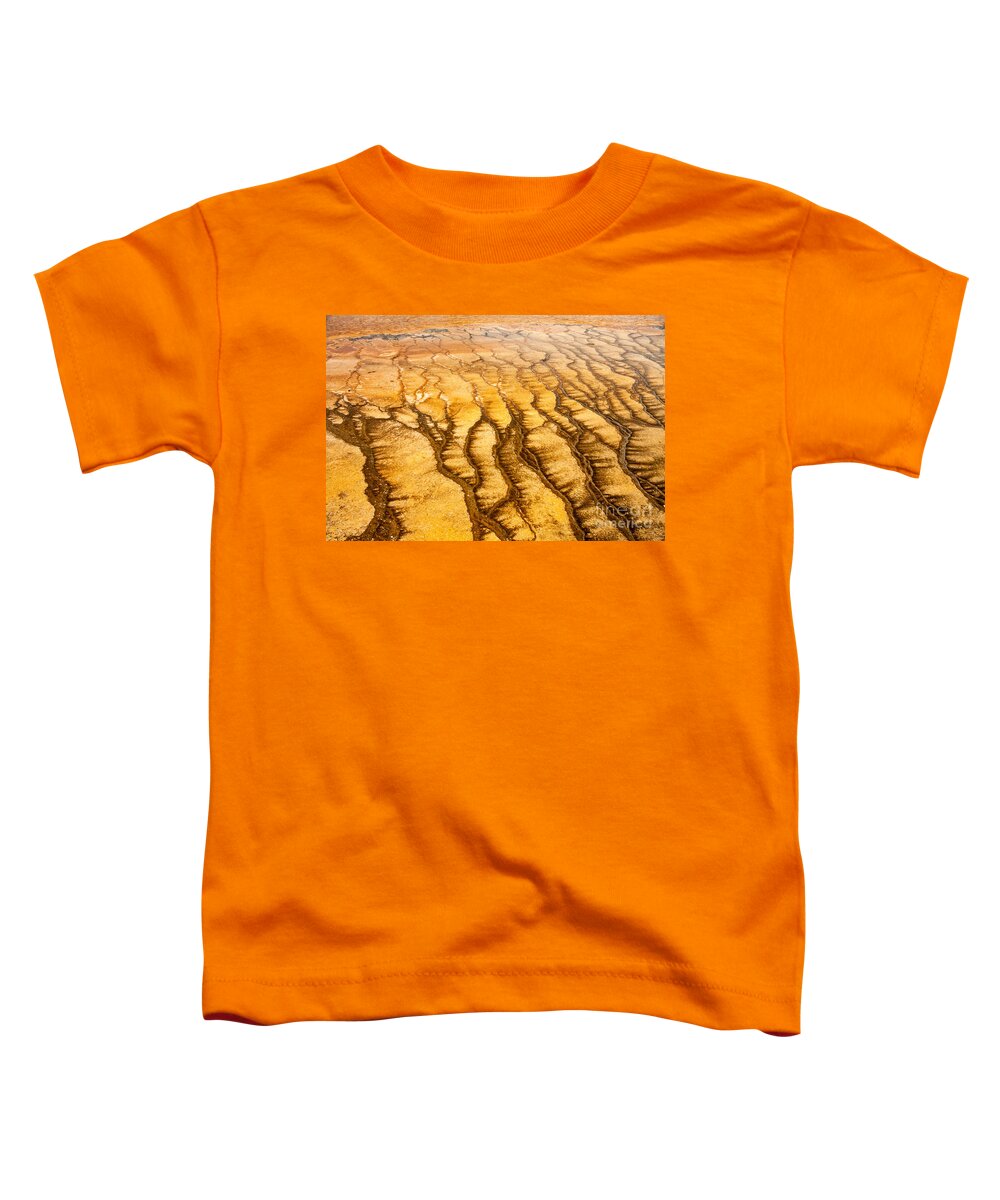 Algae Patterns Toddler T-Shirt featuring the photograph Algae Patterns at the Grand Prismatic Spring in Midway Geyser Basin by Fred Stearns