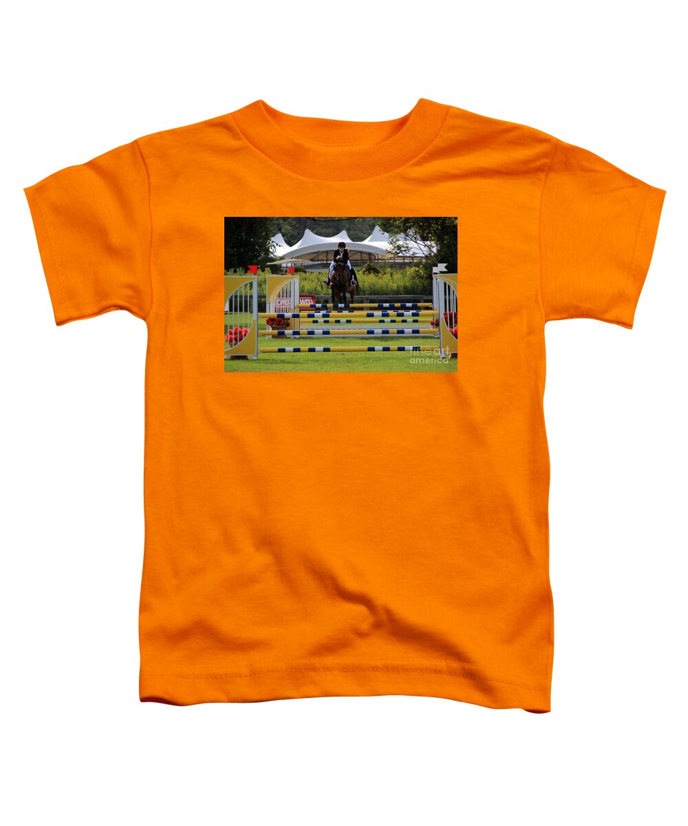 Horse Toddler T-Shirt featuring the photograph At-su-jumper58 by Janice Byer