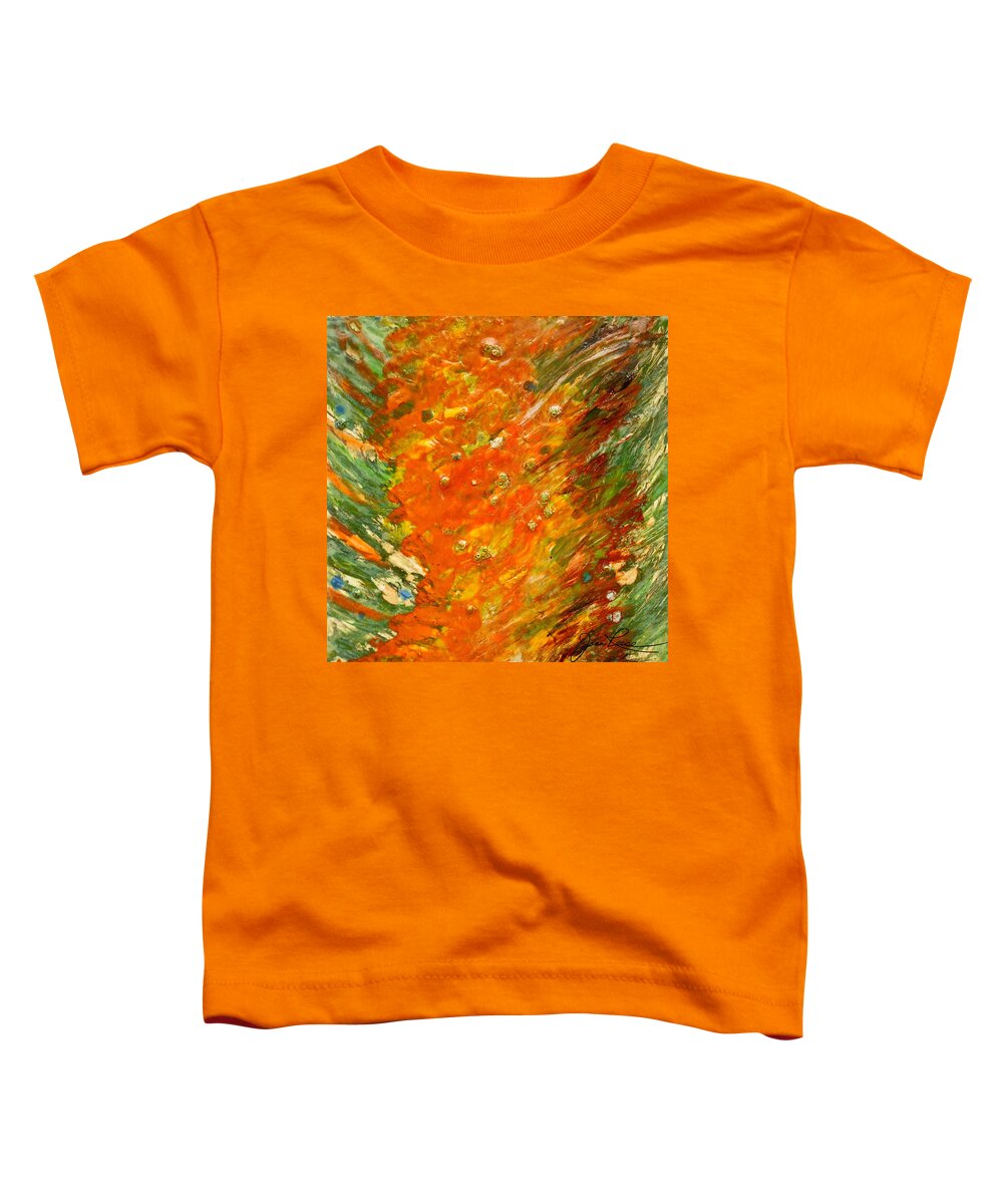Abstract Painting Toddler T-Shirt featuring the painting Autumn Wind by Joan Reese