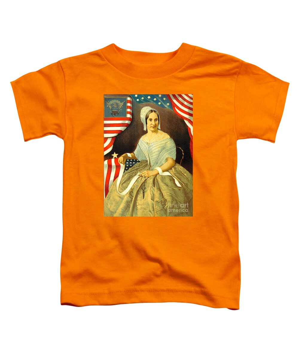 History Toddler T-Shirt featuring the photograph Betsy Ross, American Flag Design by British Library