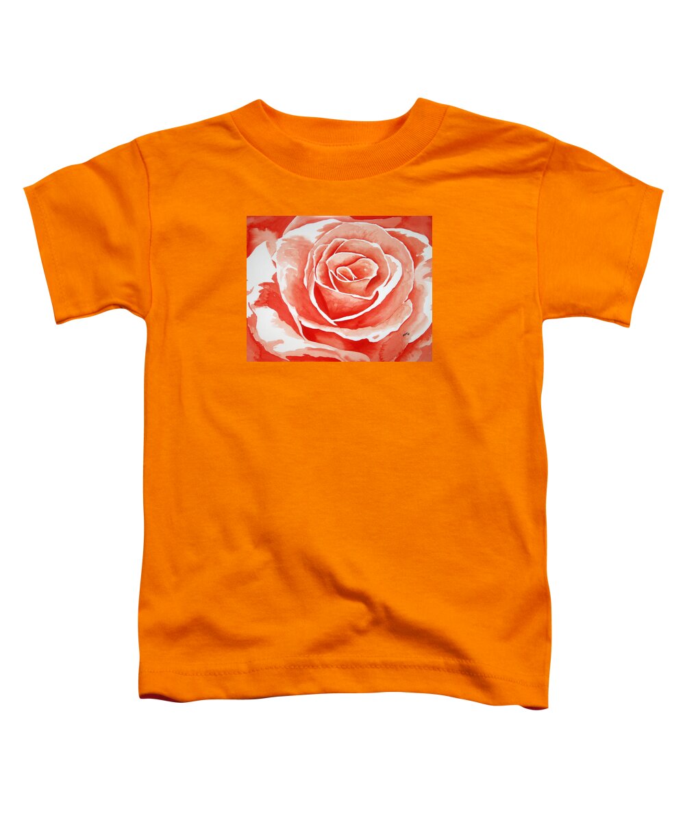 Orange Rose Toddler T-Shirt featuring the painting Bloom by Michal Madison