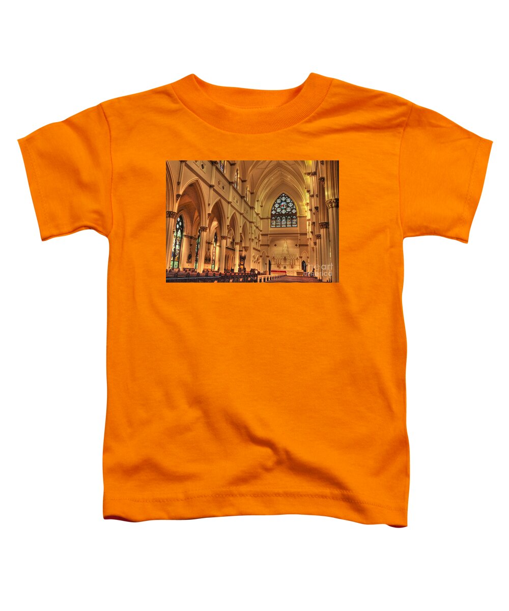 Cathedral Toddler T-Shirt featuring the photograph Cathedral Of St. John The Baptist by Kathy Baccari