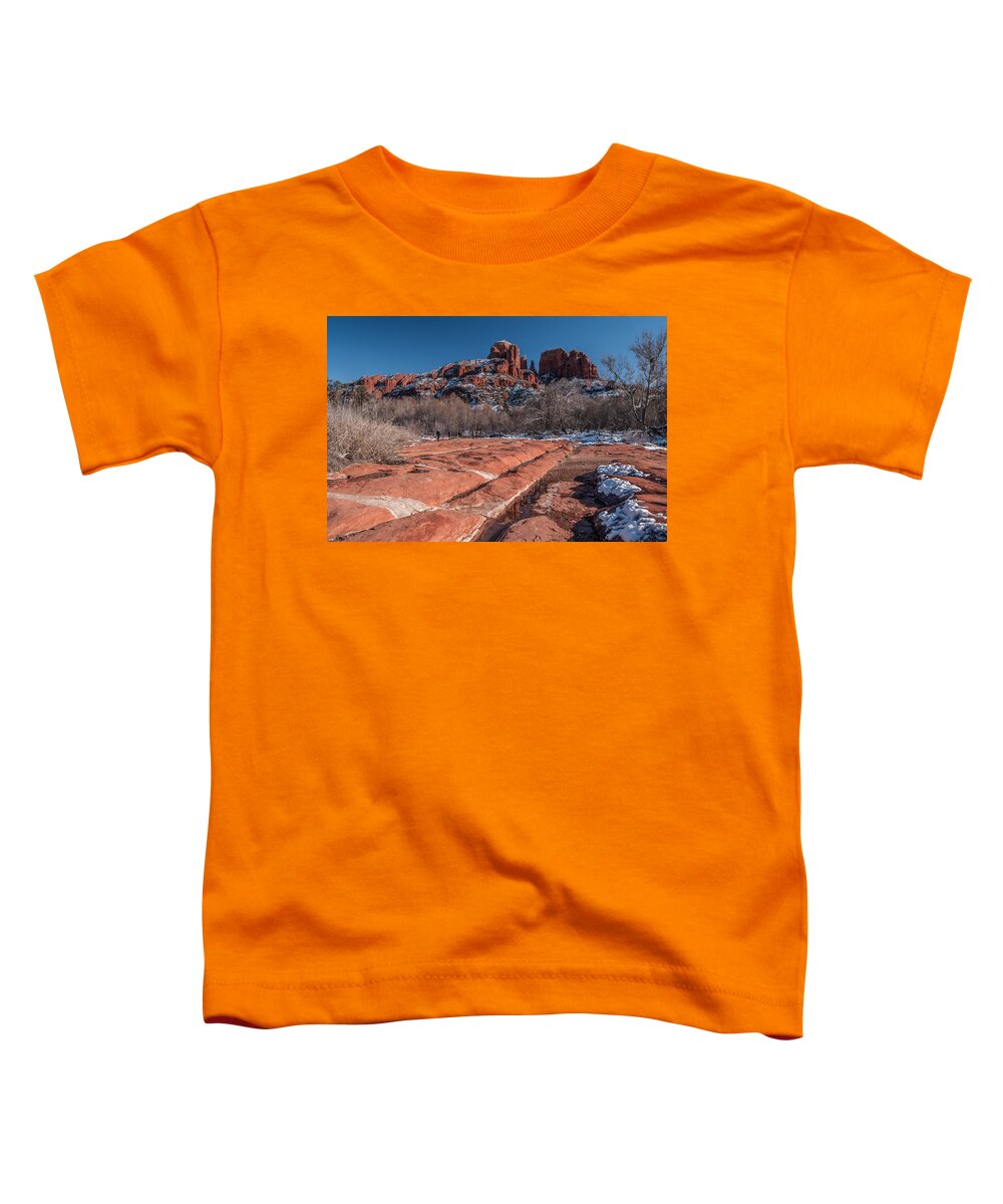 Cathedral Rock Toddler T-Shirt featuring the photograph Cathedral Rock Winter by Tam Ryan