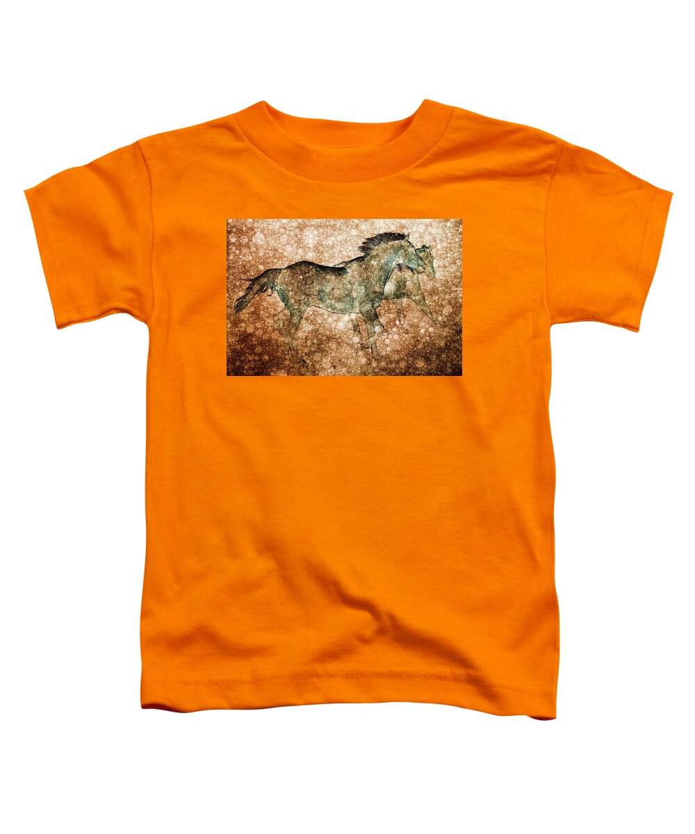 Horses Toddler T-Shirt featuring the photograph Cave Art Horses by Shannon Story
