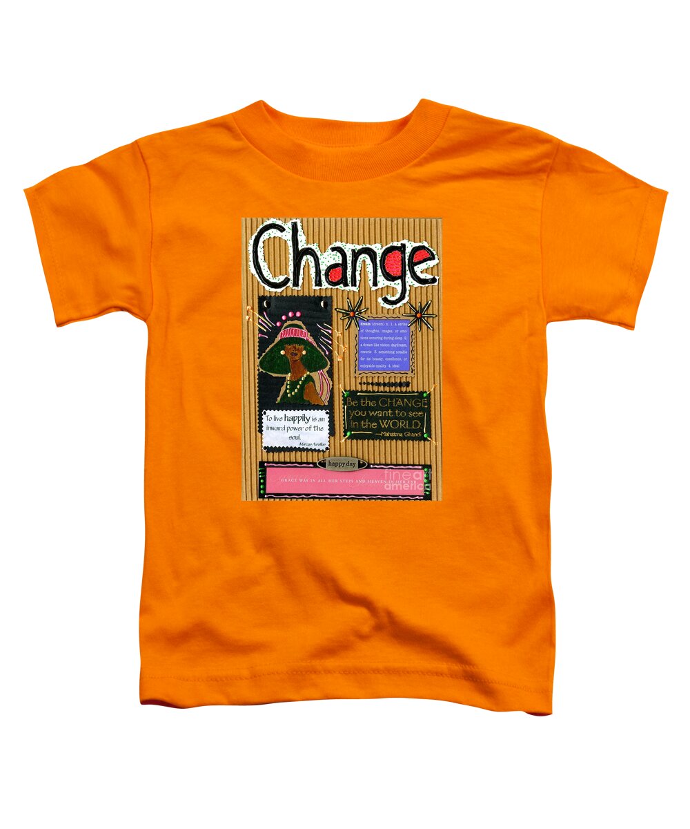 Acrylic Toddler T-Shirt featuring the mixed media Change - Handmade Card by Angela L Walker