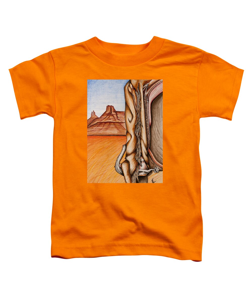 Desert Toddler T-Shirt featuring the mixed media Chaps by Kem Himelright