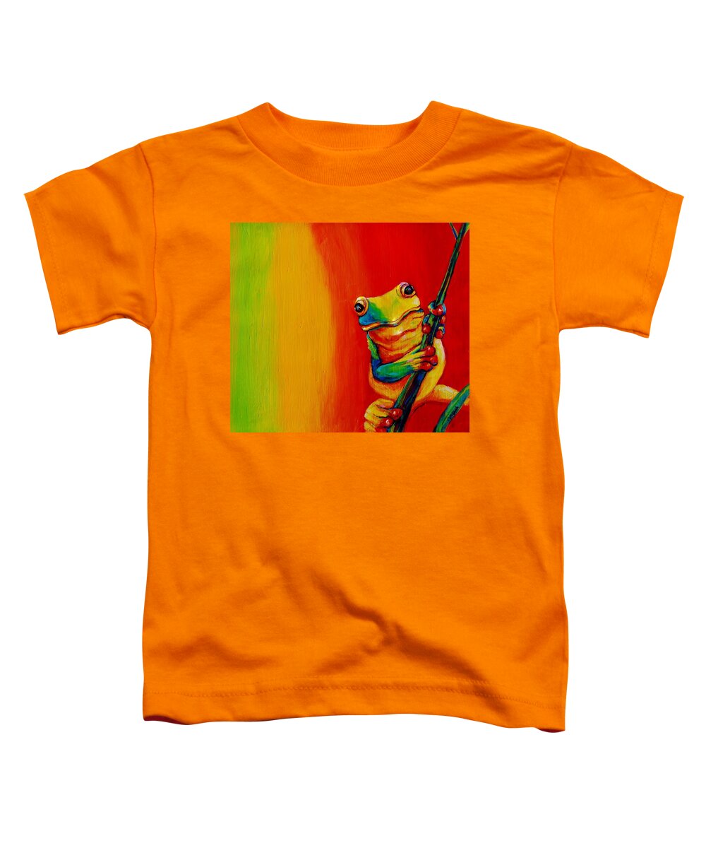 Frog Toddler T-Shirt featuring the painting Chroma Frog by Jean Cormier