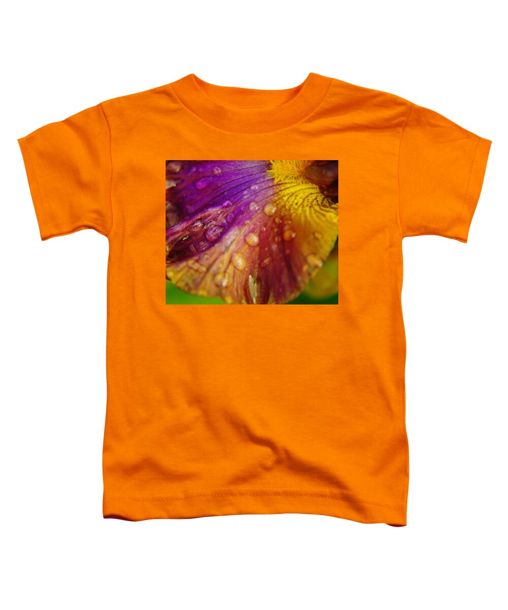 Iris Toddler T-Shirt featuring the photograph Color And Droplets by Jeff Swan
