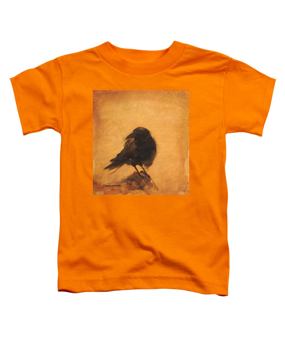 Crow Toddler T-Shirt featuring the painting Crow 9 by David Ladmore