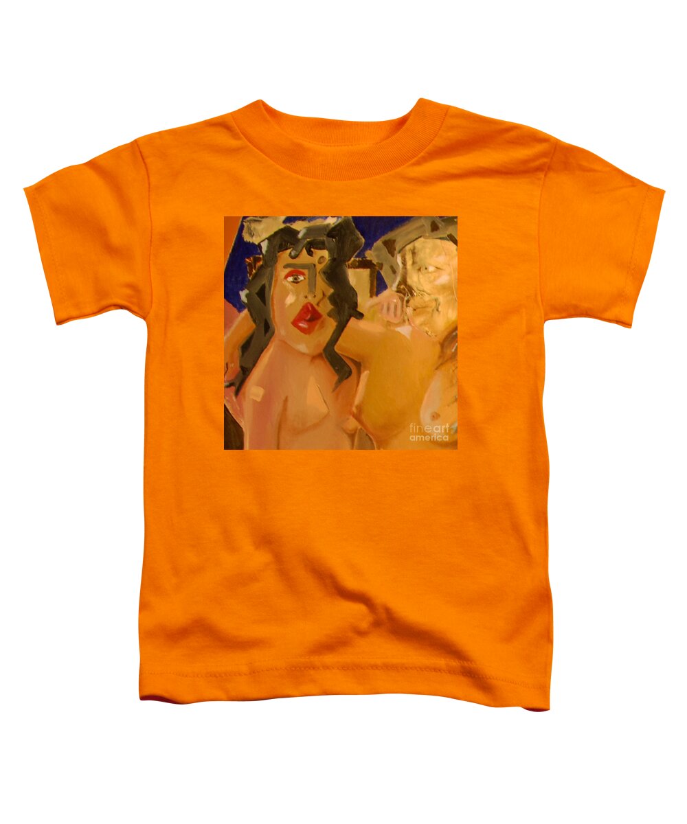 Girl Dancers Toddler T-Shirt featuring the painting Cut I - Pole Dancers And Their Admirers by James Lavott