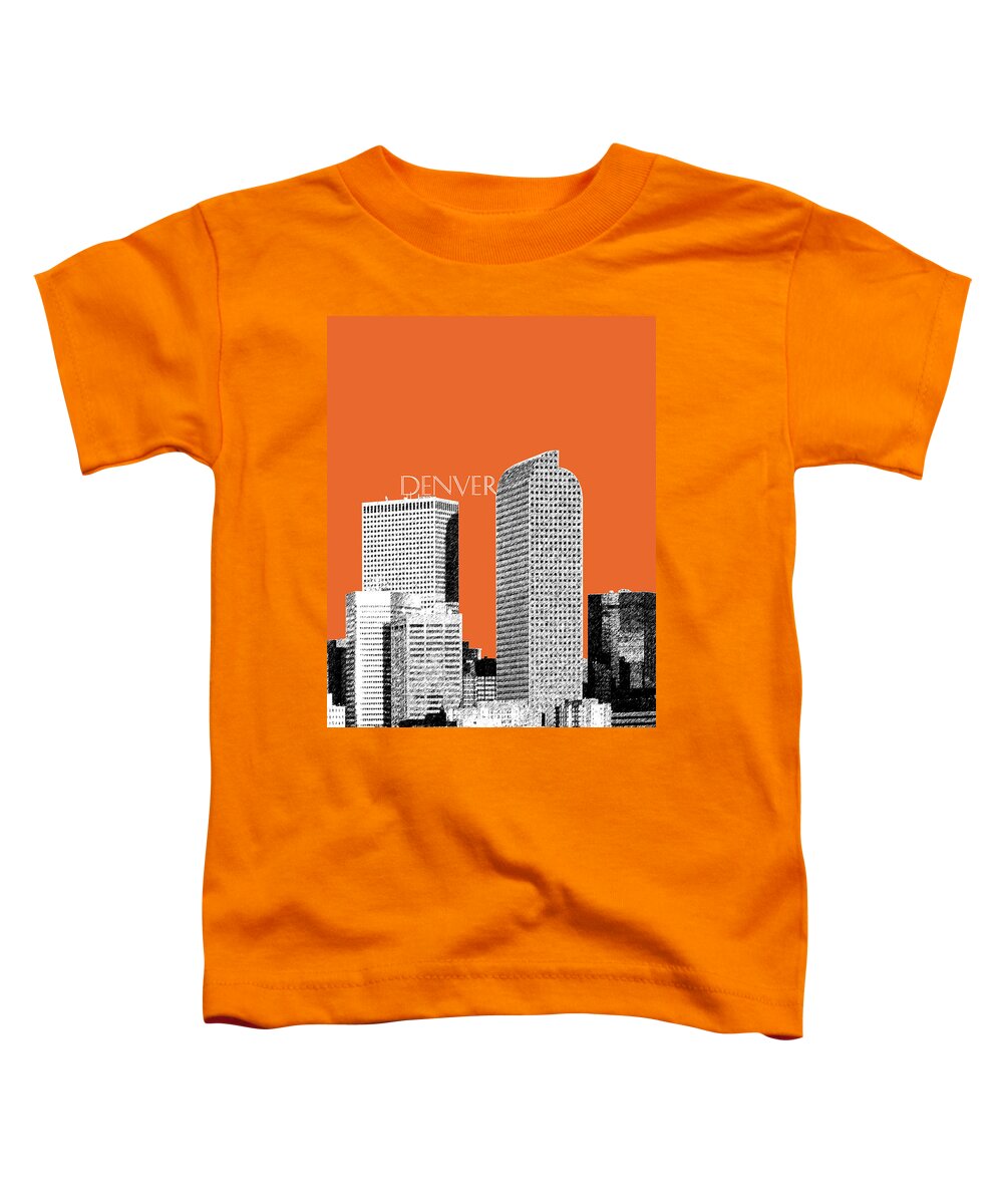 Architecture Toddler T-Shirt featuring the digital art Denver Skyline - Coral by DB Artist