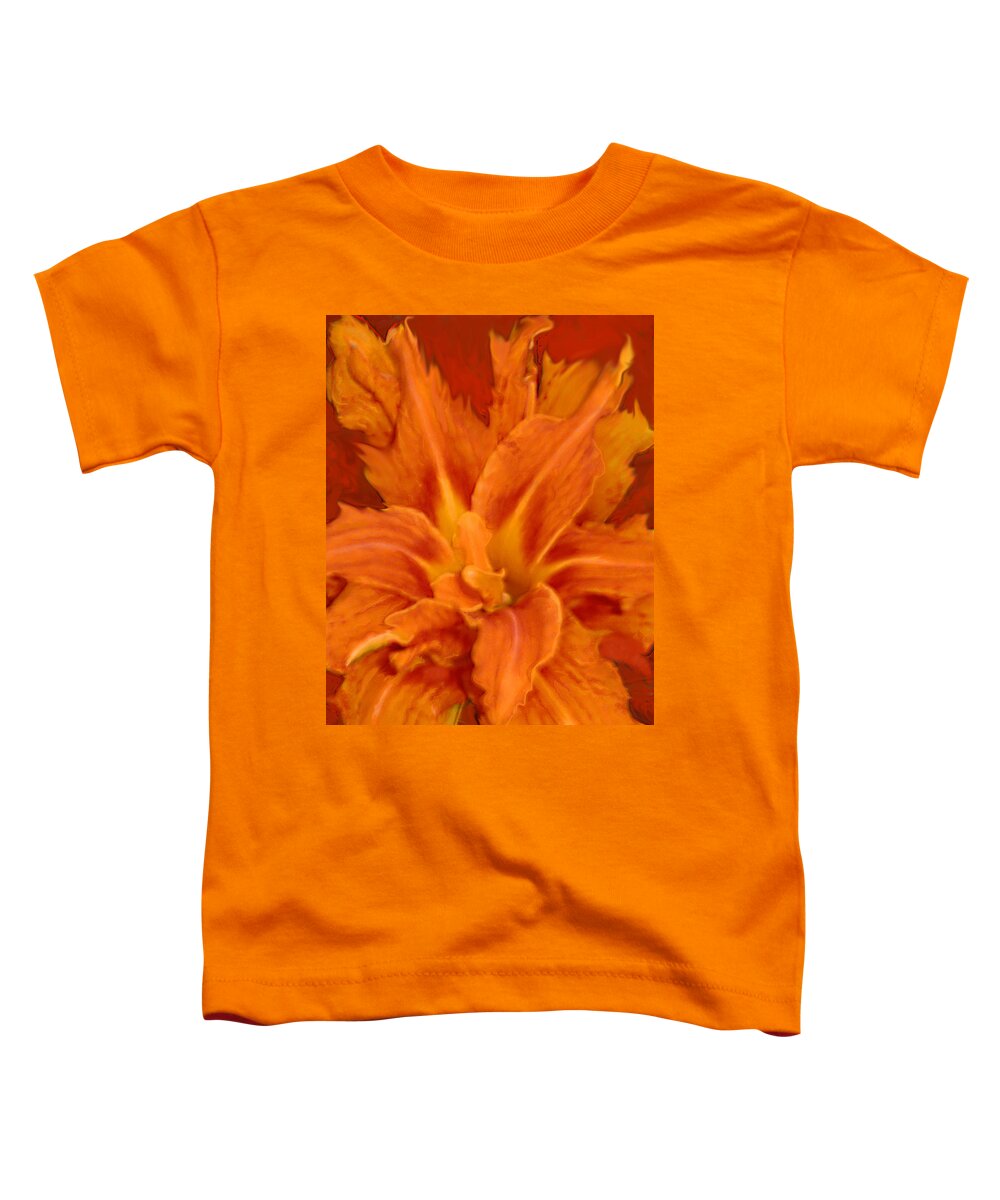 Lily Toddler T-Shirt featuring the painting Fire Lily by Anne Cameron Cutri