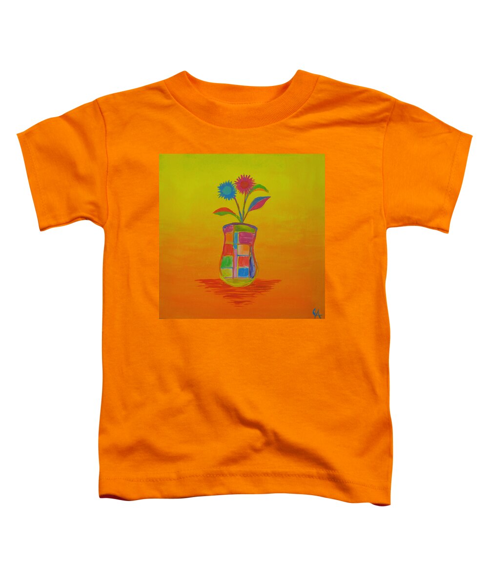 Flowers Toddler T-Shirt featuring the painting Flowers For Grandma by Jeremy Aiyadurai