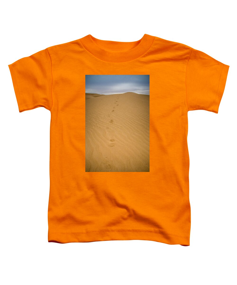 Sand Toddler T-Shirt featuring the photograph Footsteps by Will Wagner