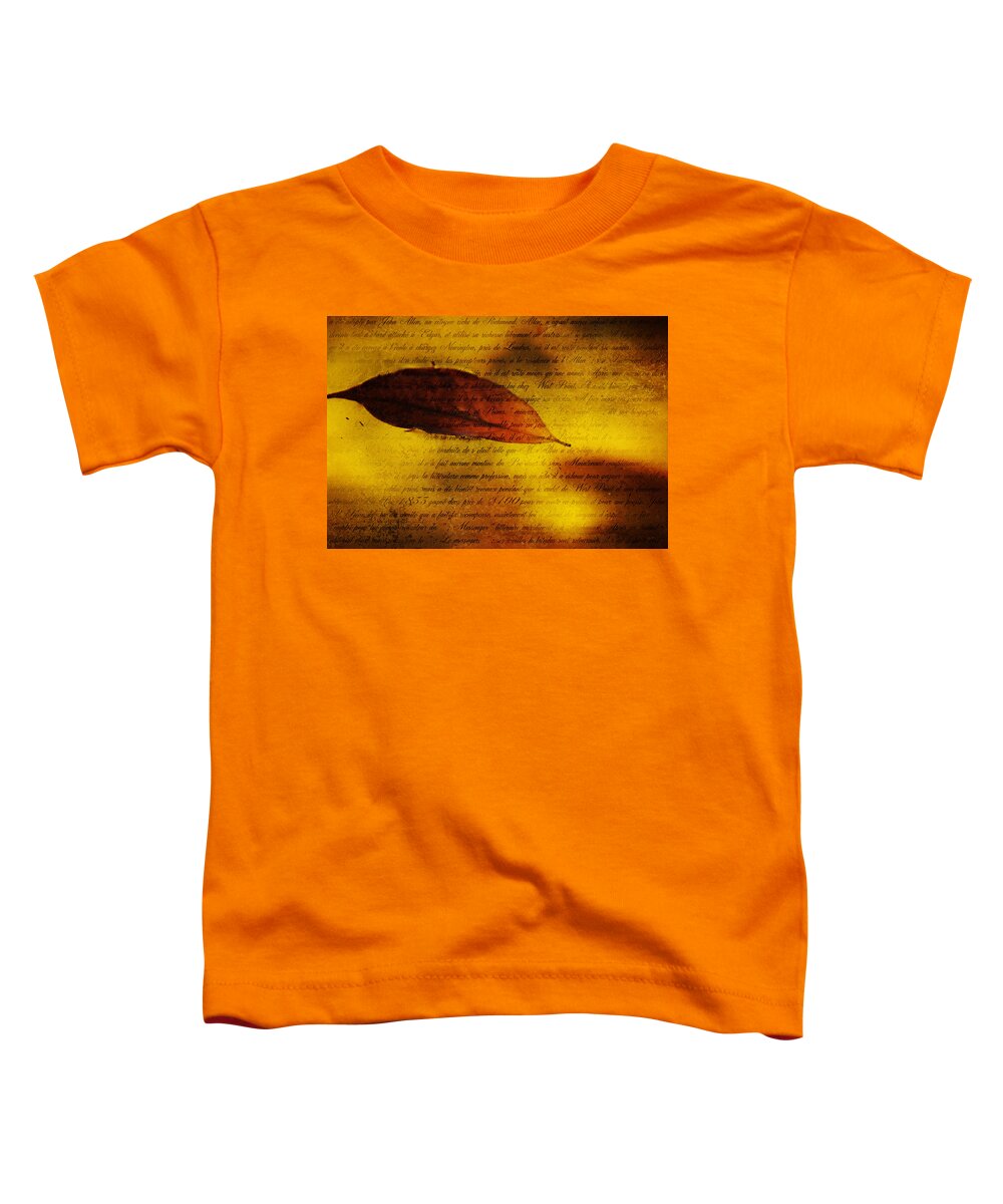 Texture Toddler T-Shirt featuring the photograph Golden Leaf 1 by Jenny Rainbow