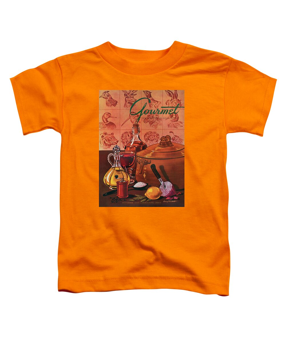Illustration Toddler T-Shirt featuring the photograph Gourmet Cover Featuring A Casserole Pot by Henry Stahlhut