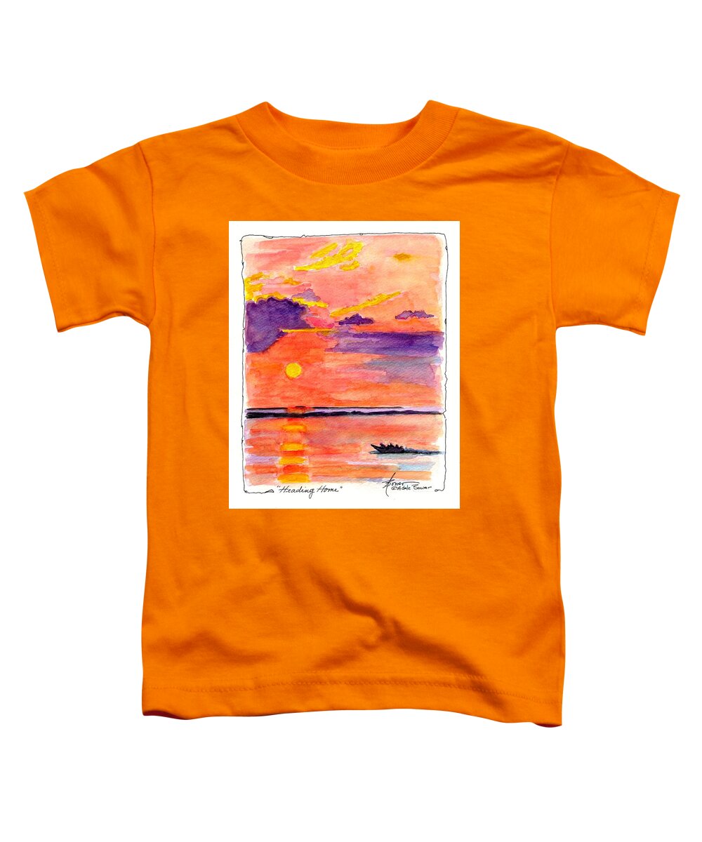 Boating Toddler T-Shirt featuring the painting Heading Home by Adele Bower