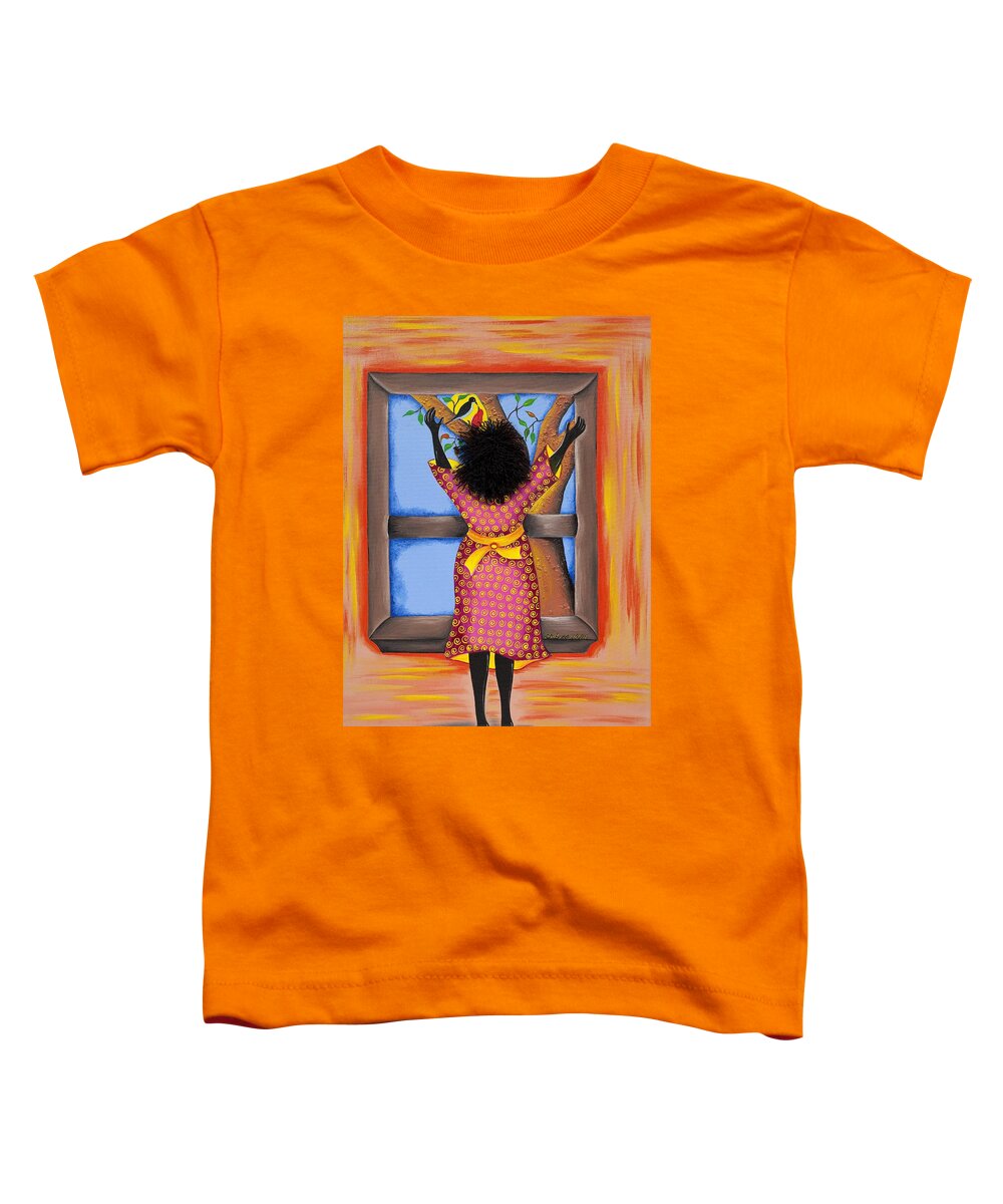 Gullah Toddler T-Shirt featuring the painting Hope by Patricia Sabreee