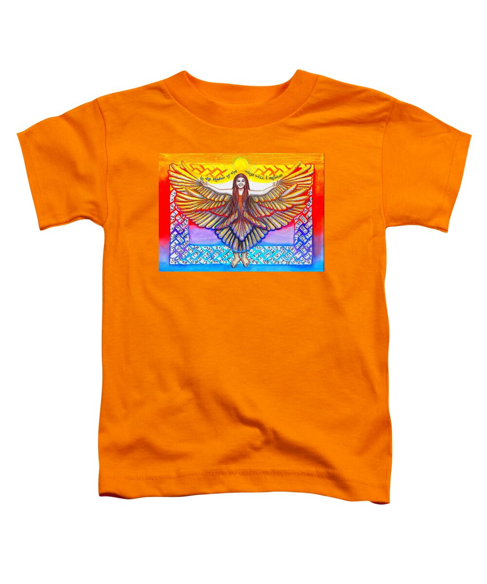 Celtic Toddler T-Shirt featuring the painting In the shadow of thy wings Psalms by Hidden Mountain
