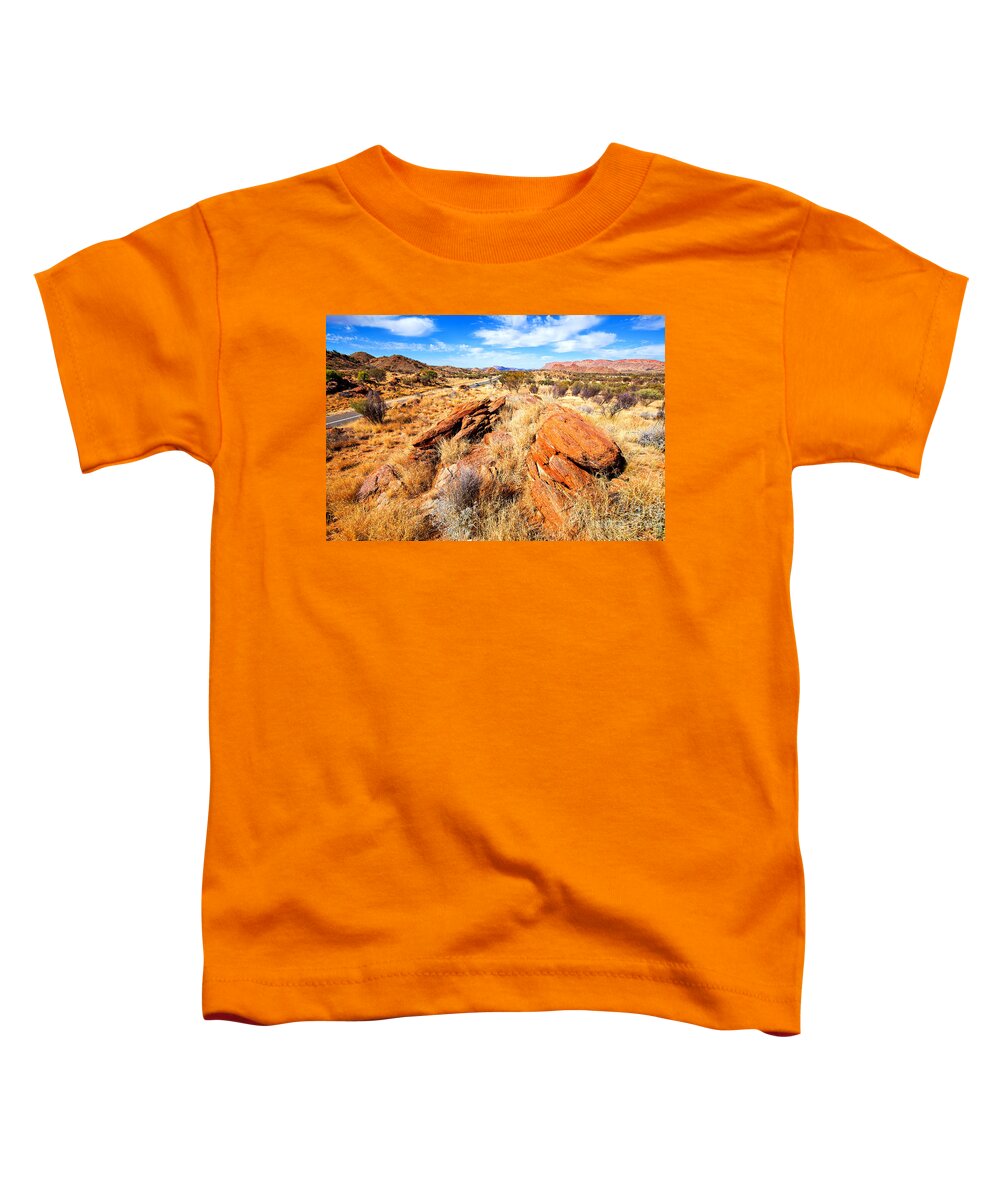 Central Australia Landscape Outback Water Hole West Mcdonnell Ranges Northern Territory Australian Landscapes Ghost Gum Trees Larapinta Drive Toddler T-Shirt featuring the photograph Larapinta Drive West McDonnell Ranges by Bill Robinson