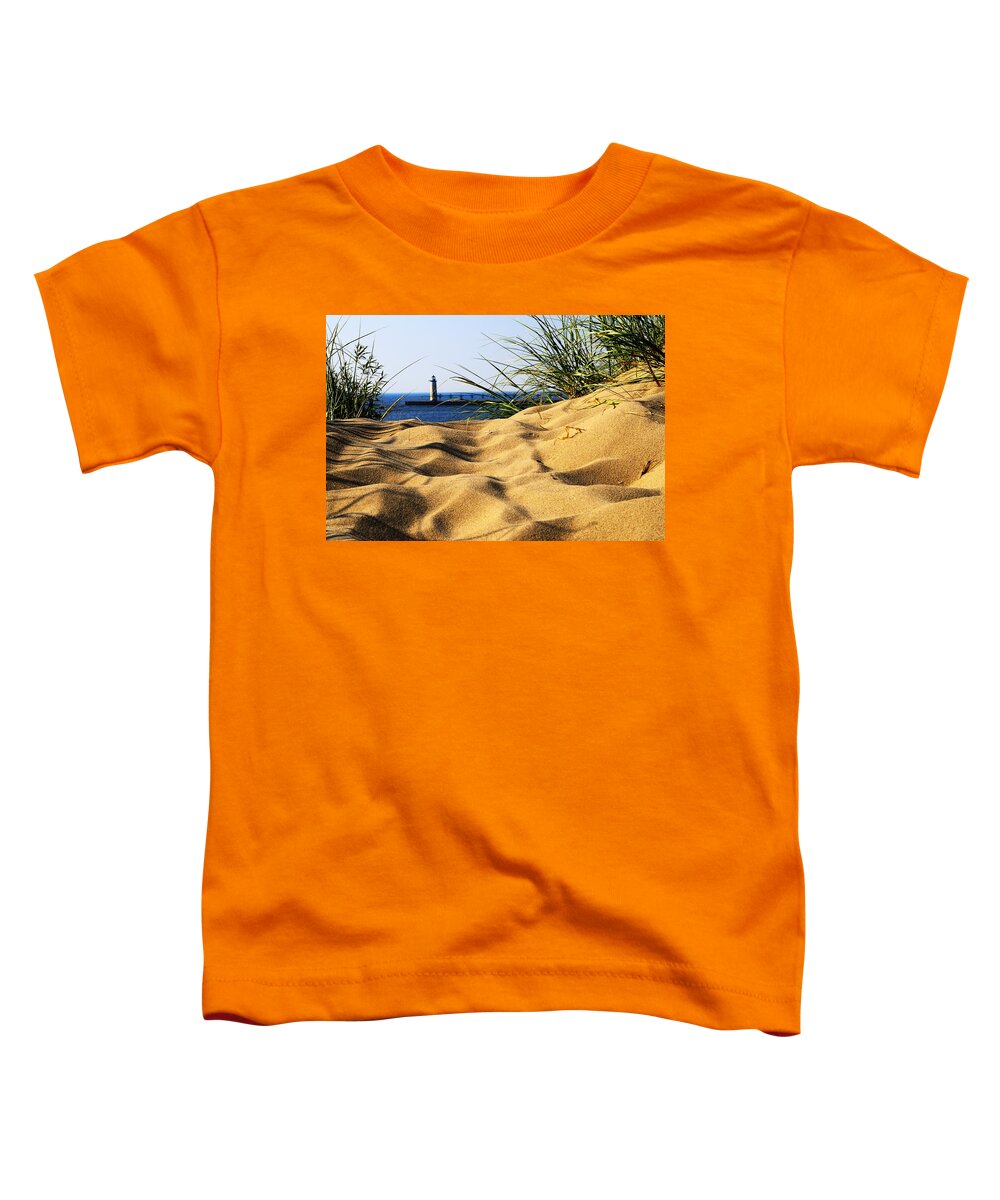Lighthouse Toddler T-Shirt featuring the pyrography Lighting the Way by Rick Bartrand