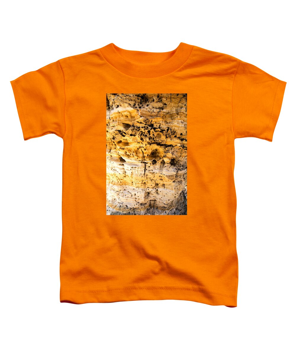 Peach Toddler T-Shirt featuring the photograph Little Peach Tree Rock Strata by Charles Hite