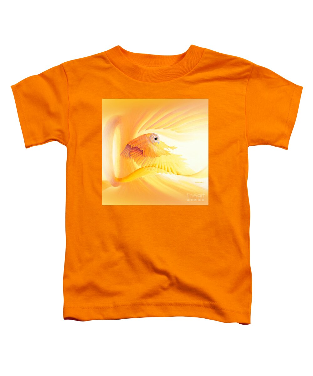 Bird Toddler T-Shirt featuring the drawing Owl in Tunnel by Robin Aisha Landsong