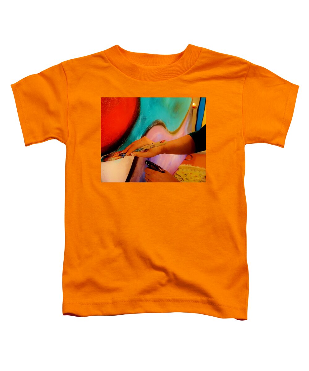 Painting Toddler T-Shirt featuring the painting Painting The Night Away by Lisa Kaiser