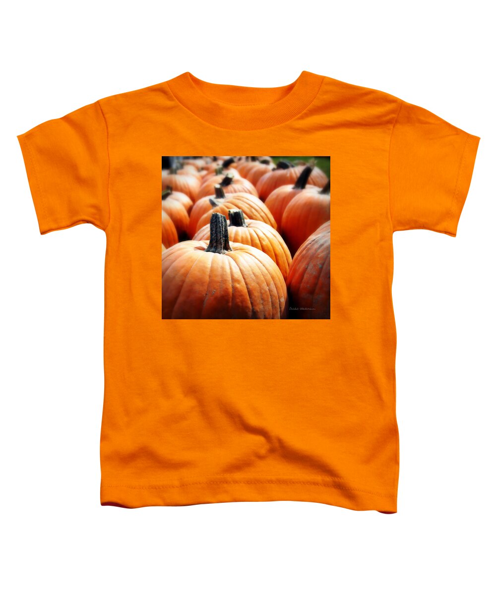 Pumpkin Toddler T-Shirt featuring the photograph Pumpkins Plenty by Cricket Hackmann