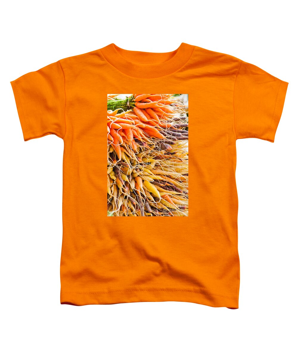 Carrots Toddler T-Shirt featuring the photograph Rainbow Roots by Cheryl Baxter