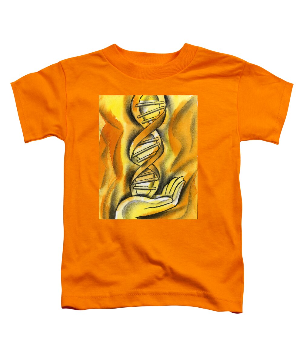 Discovery Distinctive Dna Domination Drawing Duplicate Enigma Expand Expansion Exploration Female Formation Future Gene Genes Genetic Genetic Engineering Genetics Goal Graphic Graphic Art Graphic Design Health Care Health-care Healthcare Human Human Being Illustration Individual Individuality Information Insight Intelligence Joining Knowledge Lady Life Live Living Medical Medical Care Medical Science Medicine Mysterious Mystery One Only Opportunity Toddler T-Shirt featuring the painting Research by Leon Zernitsky