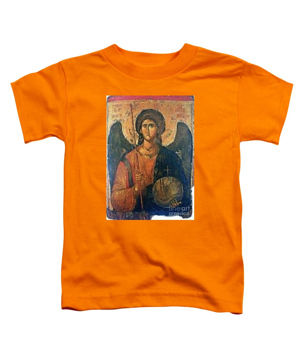 Warrior Toddler T-Shirt featuring the painting Sanct Mikail by Matteo TOTARO