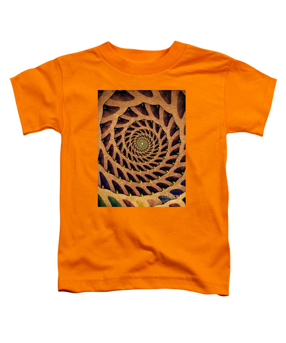 Abstract Toddler T-Shirt featuring the digital art Spiral Stairs by Klara Acel