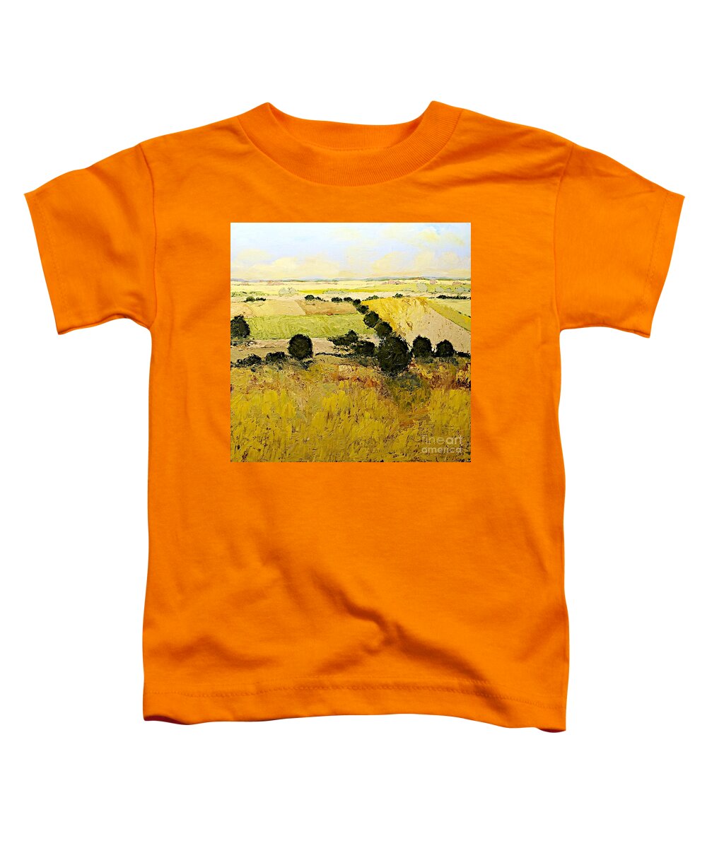 Landscape Toddler T-Shirt featuring the painting Summers End by Allan P Friedlander