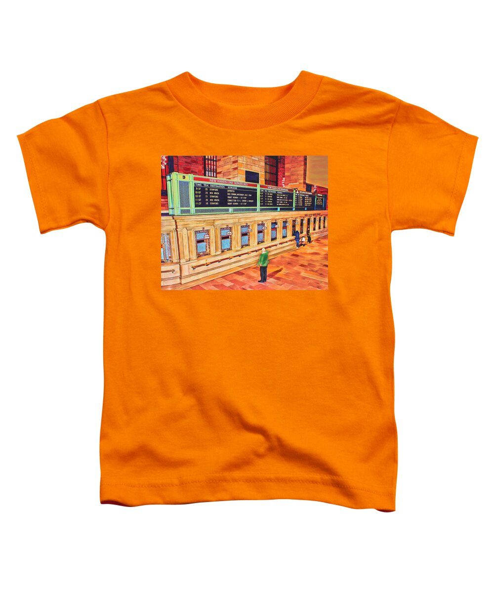 New York Toddler T-Shirt featuring the painting Sunday AM At Grand Central by Deborah Boyd