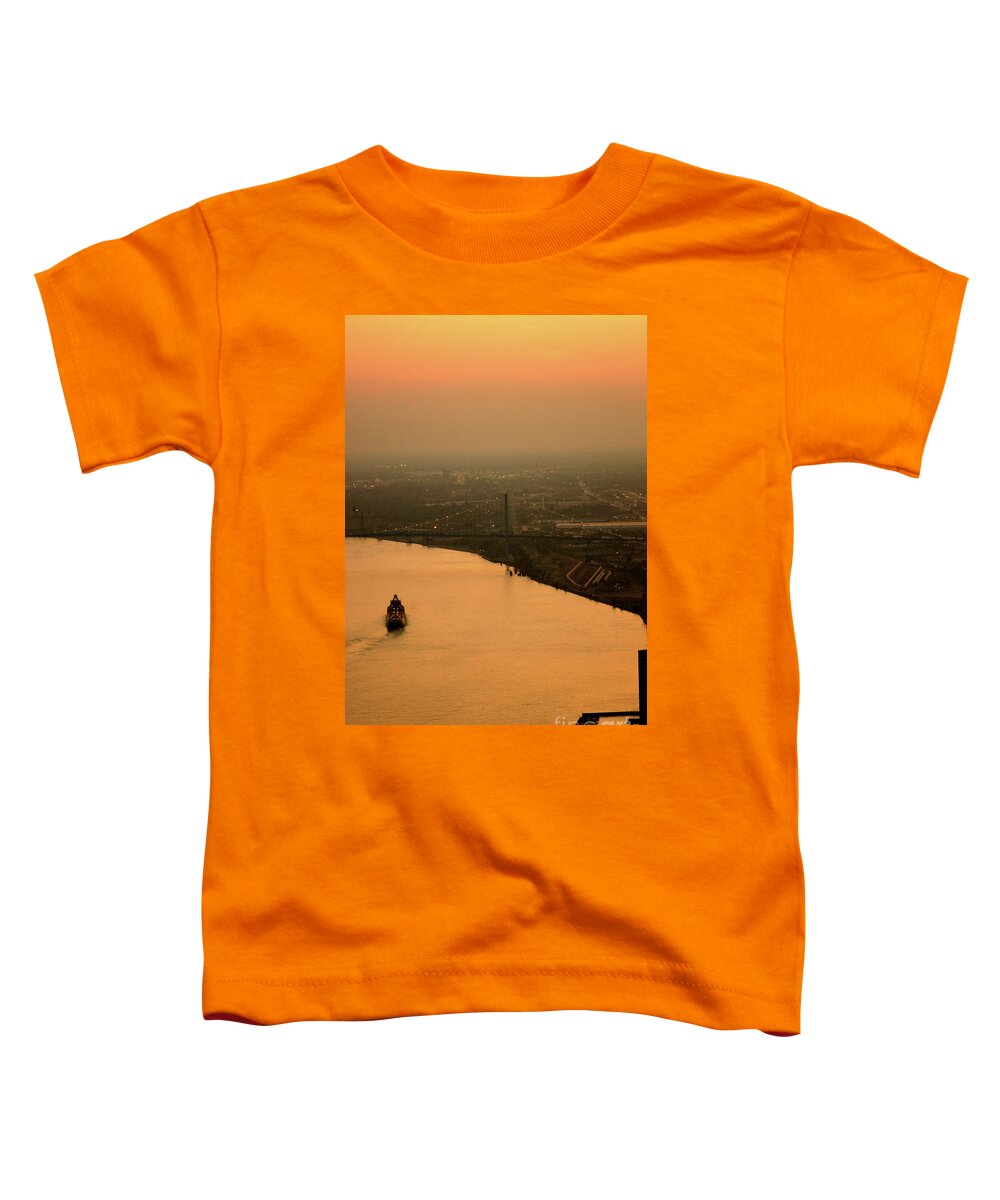 River Toddler T-Shirt featuring the photograph Sunset On The River by Linda Shafer