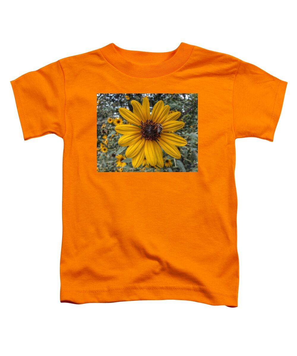 Sunflower Toddler T-Shirt featuring the digital art Suppers' Ready by Linda Unger