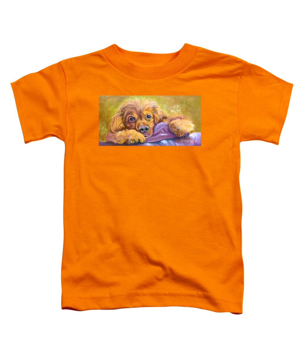 Dog Toddler T-Shirt featuring the painting Sweet Boy Rescued by Susan A Becker